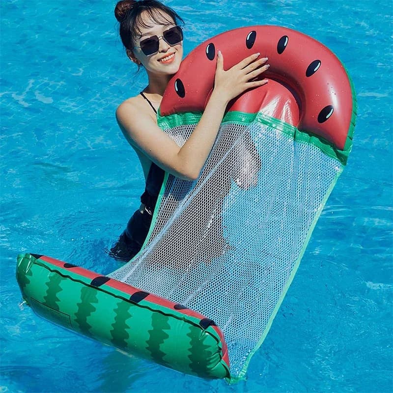 1 Pezzo Materassino Gonfiabile Pieghevole in PVC per Piscina, Amaca Galleggiante, Letto ad Aria, Sdraio per Sport Acquatici da Spiaggia