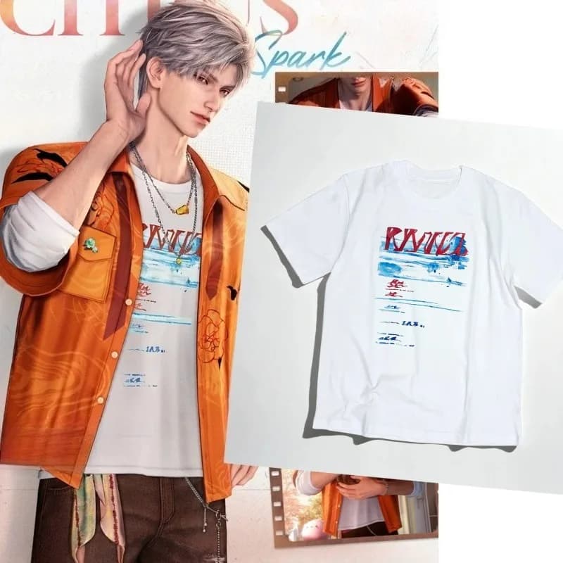 Game Love and Deepspace Sylus Cosplay Costume Spring Summer Daily T-shirt for Men Women Anime Party Role Play Top Gifts