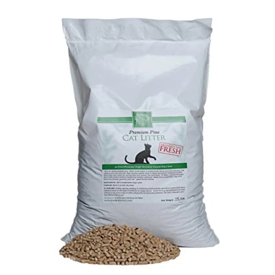 Lettiera per Gatti in Pellet di Pino Premium 100% Naturale, Non Agglomerante, Non Spremita, a Basso Contenuto di Polvere, Ideale per l'Uso con