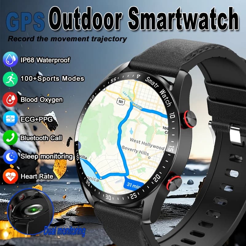 Smartwatch 2026 con ECG+PPG, Chiamate Bluetooth, Monitoraggio Salute, Pressione Sanguigna, Fitness, GPS, Impermeabile, Cardiofrequenzimetro
