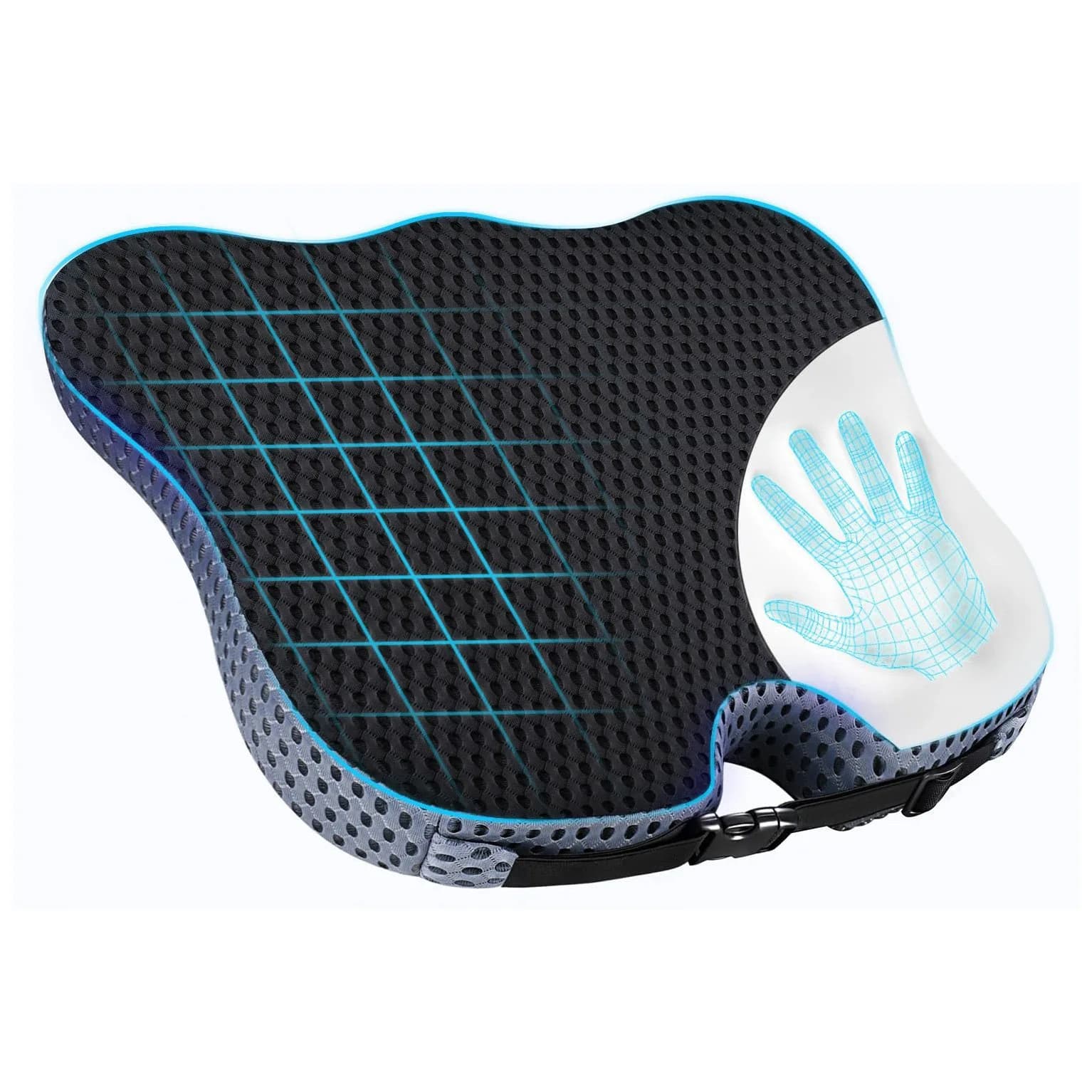 Comfort Cuscino per sedile a cuneo per auto per sedile conducente per auto Sedia da ufficio Cuscino per sedile in memory foam per sedia a rotelle Supporto ortopedico