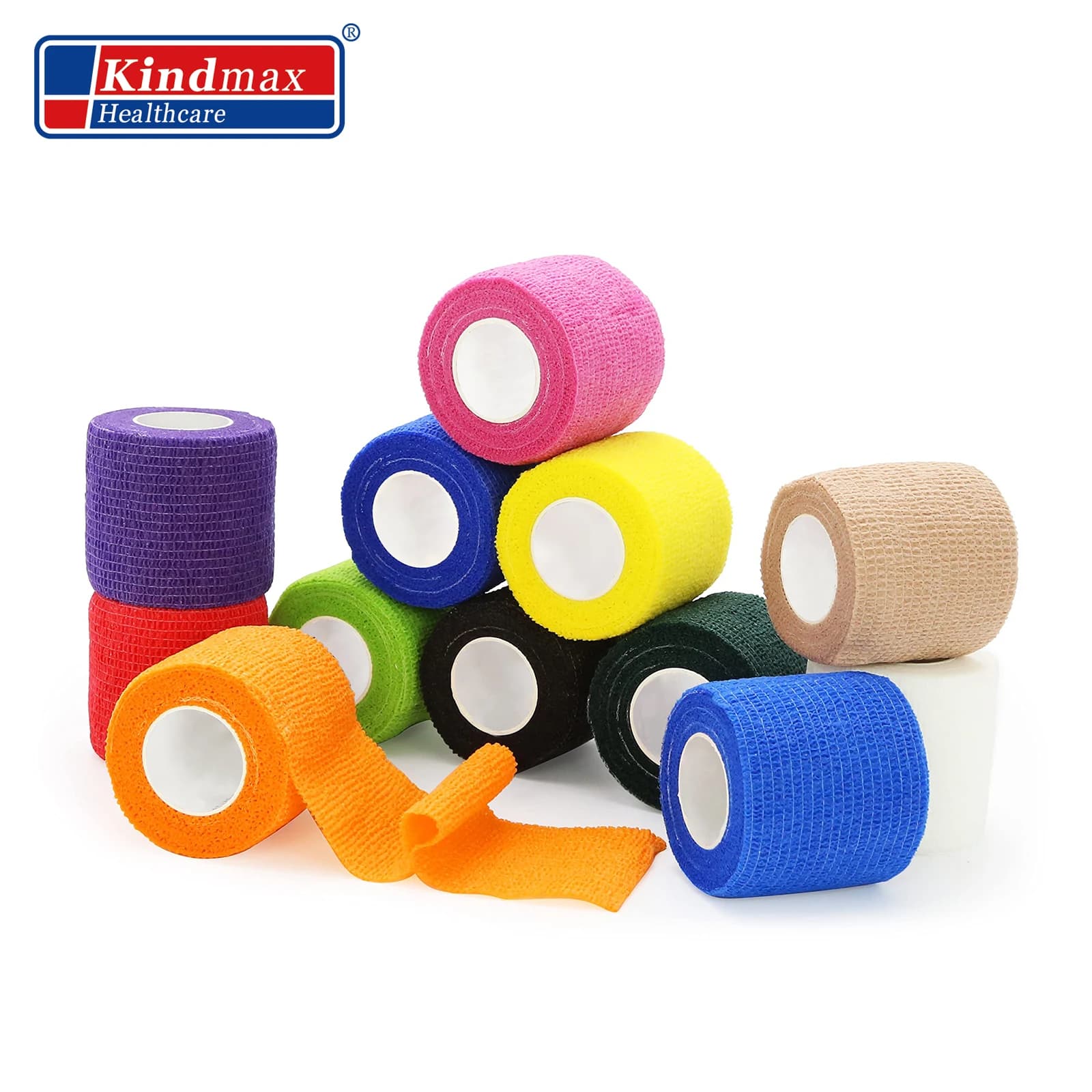 Kindmax 1 rotolo di bende sportive in tessuto non tessuto bende elastiche autoadesive per piede dito caviglia braccio infortuni sport ginocchiera supporto