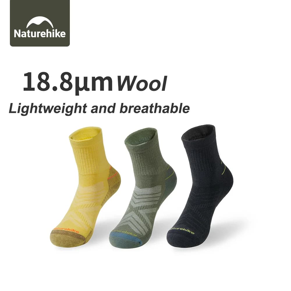 Naturehike Sport Socks Man Socks Running Woman Socks Wool Shock-Absorbing Hiking Mid-Calf Sock Portable Comfortable Breathable