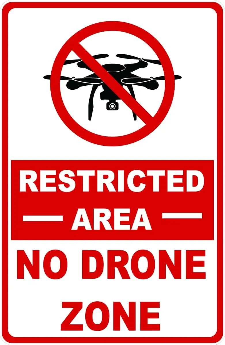 2026 Restricted Area No Drone Zone Sign Business Signs (X2845) Metal Tin es Safety Caution for Indoor or Outdoor-aluminum