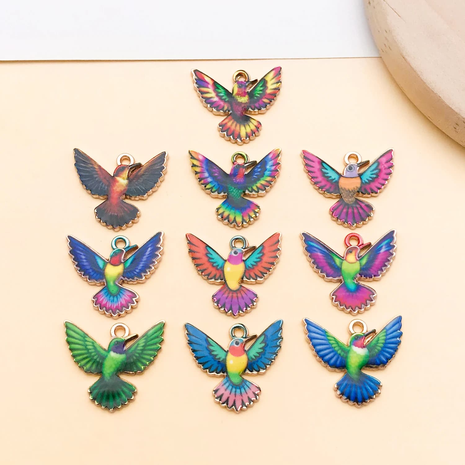 5/10pcs 19x21mm Alloy Colorful Hummingbird charms pendants DIY accessories Craft for Necklace earrings keychain Jewelry making