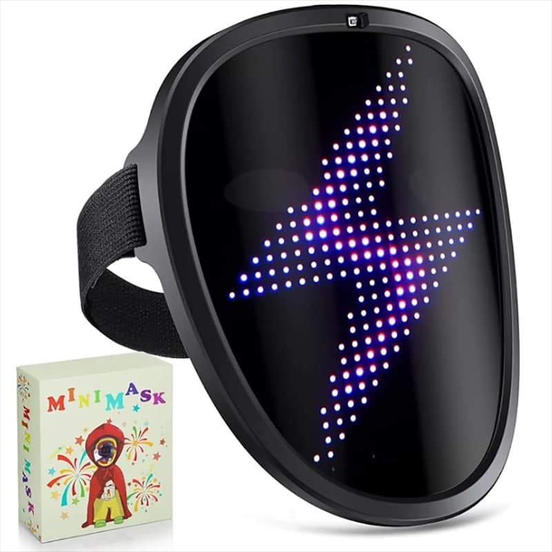 Maschera LED con Sensore di Gesti, Maschera Luminosa per Bambini per Feste di Halloween e Natale
