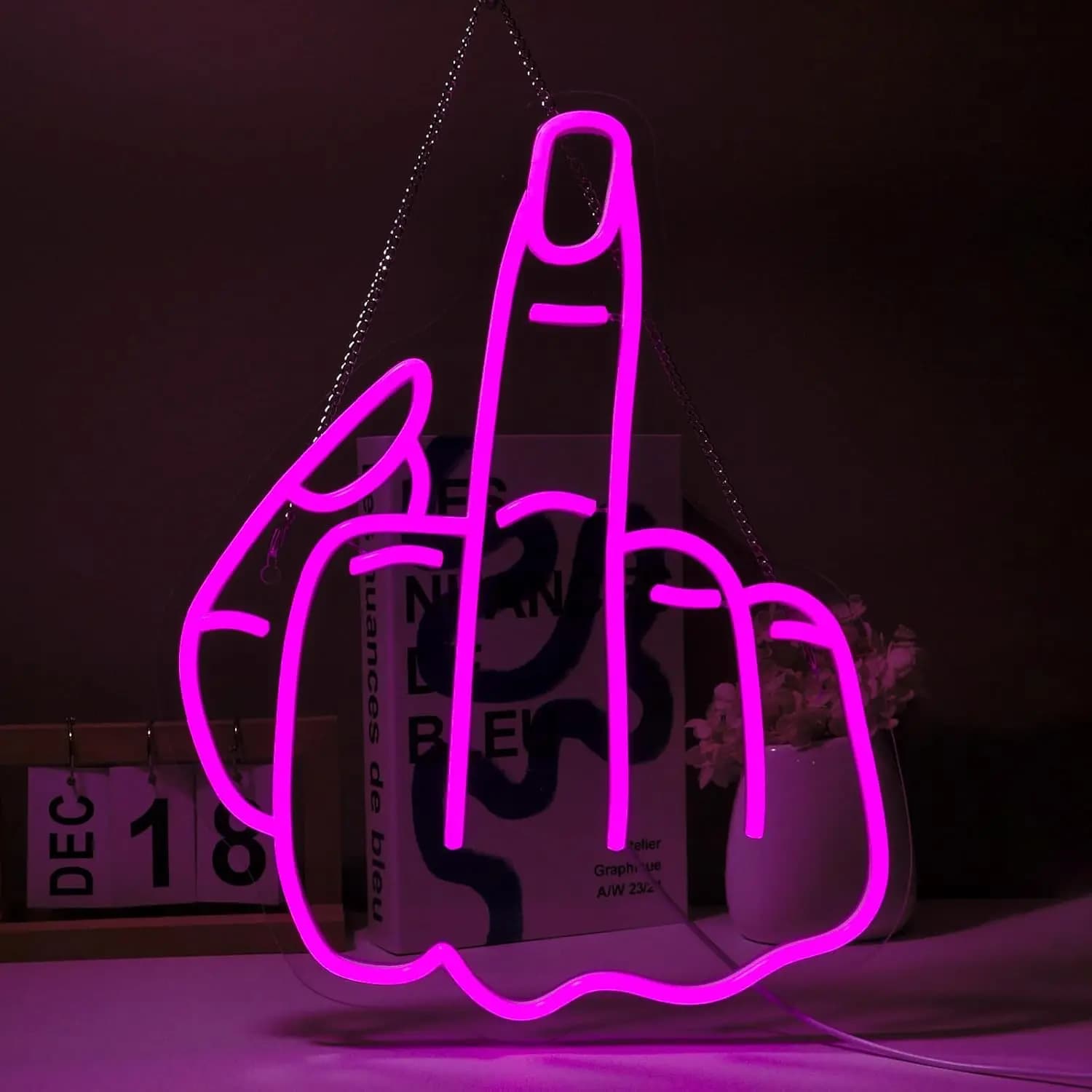 Insegna Luminosa al Neon a Forma di Mano, Decorazione da Parete per Feste, Luce LED al Neon Fai-da-Te per Sfondo di Compleanni e Matrimoni