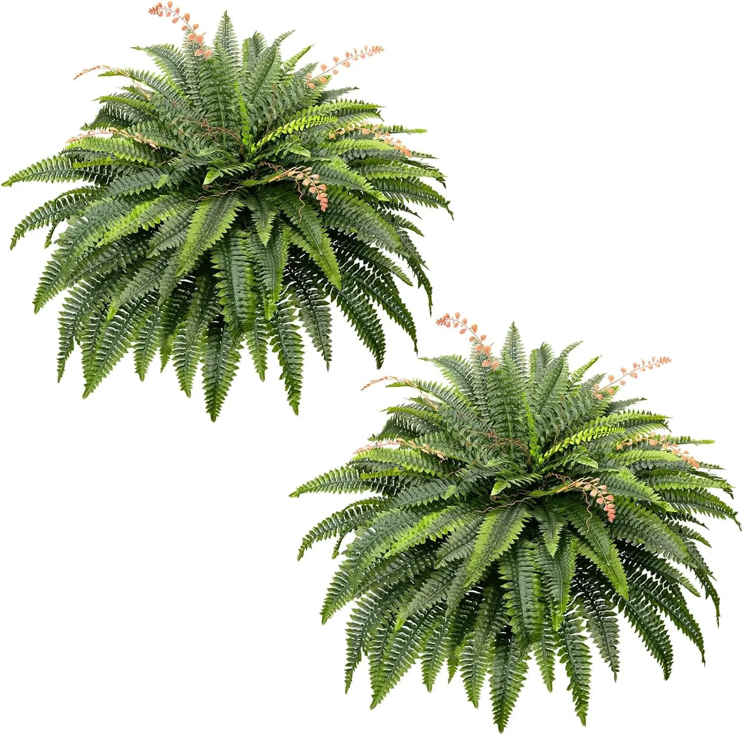 Finta Pianta di Felce Grande da 50 Pollici, Set di 2 Felci di Boston Realistiche con 96 Rami per Decorazioni da Giardino Interno ed Esterno