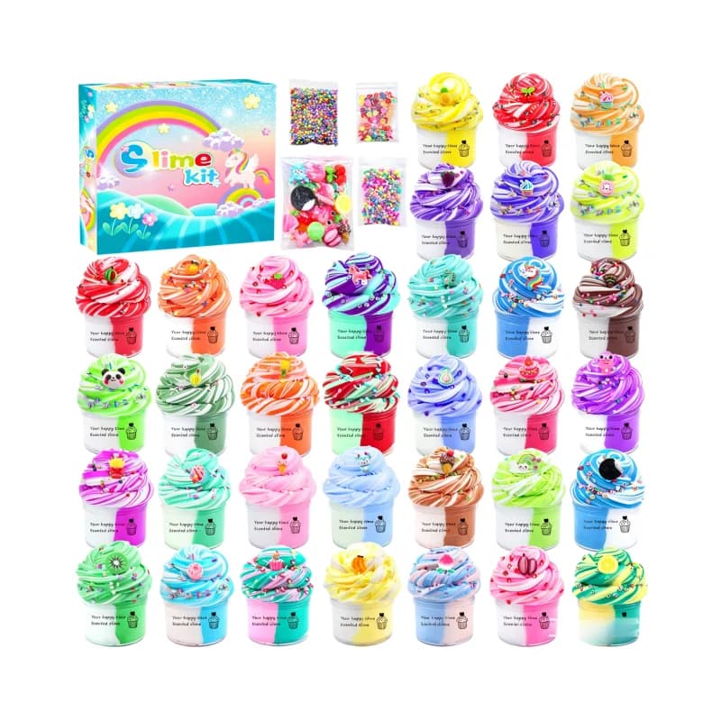 34 Colors 30ml Butter Slime Mixed Color Set Crystal Mud Cotton Clay DIY Handmade Slime Kit Party Favor Toy