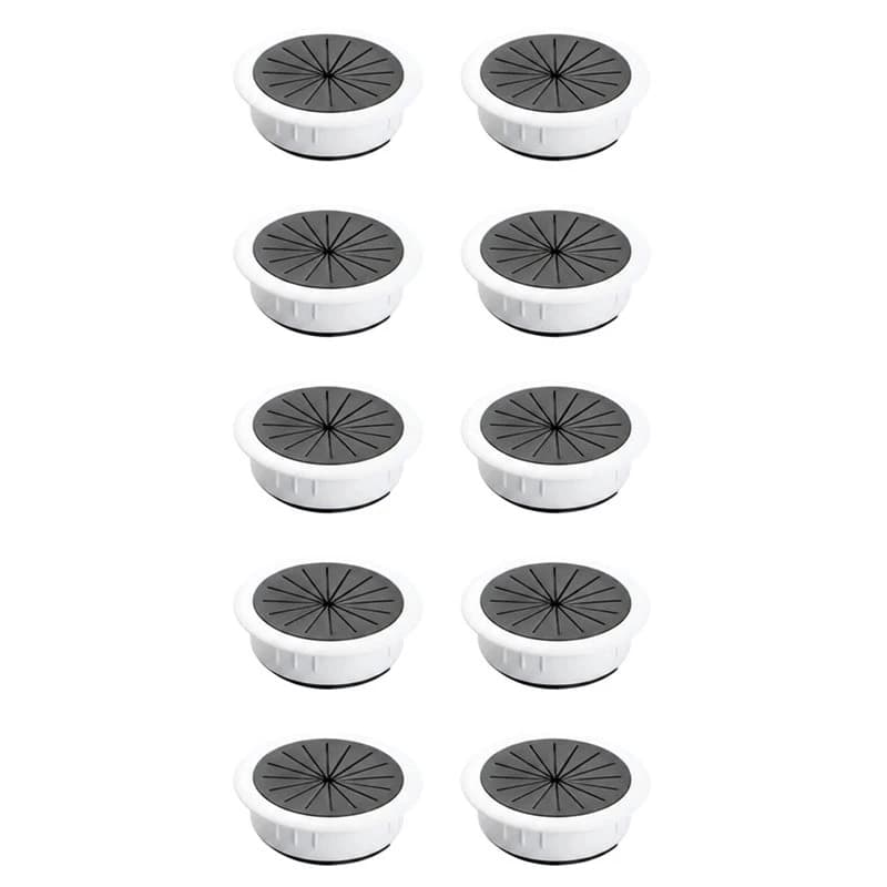 ABVC For 2-Inch Hole Desk Cable Grommet Cover, Snap-In ABS Ring For Pre-Drilled Openings And Cord Management Hide