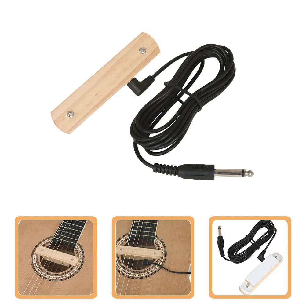 Pickup per Foro Acustico in Legno per Chitarra Acustica, Ukulele, Chitarra Classica - Nessuna Foratura Richiesta, Facile Installazione, Controllo Volume e Tono Passivo