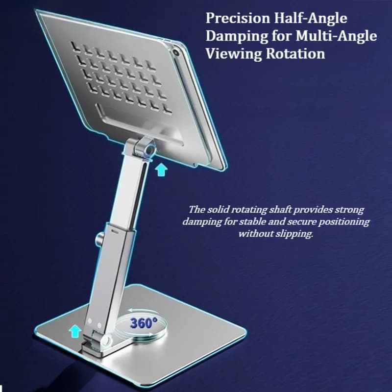 Supporto per Laptop in Lega di Alluminio 360 ° Supporto di Raffreddamento Girevole e Regolabile in Altezza con Protezione in Silicone per Tablet, Ufficio e Studio