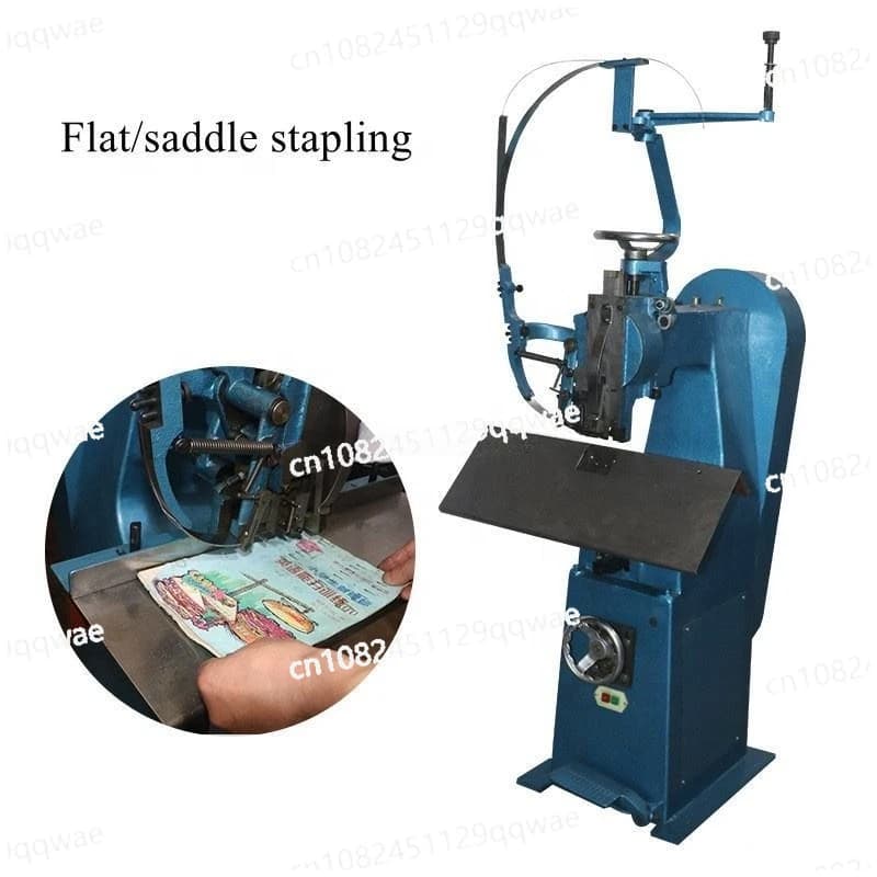 Macchina Rilegatrice Monotesta per Quaderni e Riviste, Macchina per Cucitura a Filo Pesante per Libri, Cucitrice a Punto Metallico