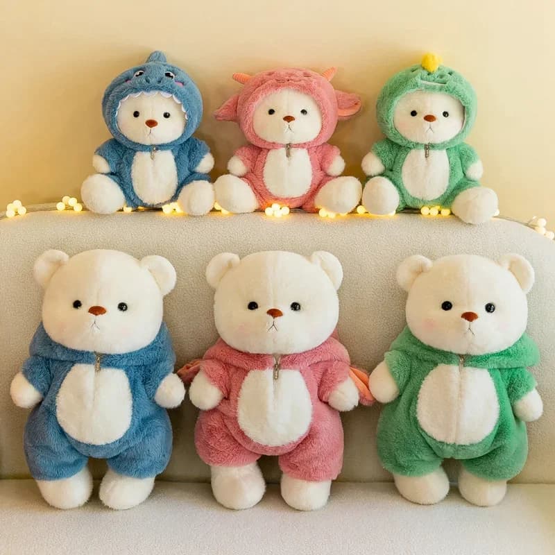 Kawaii Wear Suit Bear Peluche Morbido Peluche Orsetto Bambola Compleanno Regali di Natale per Ragazzo Ragazza