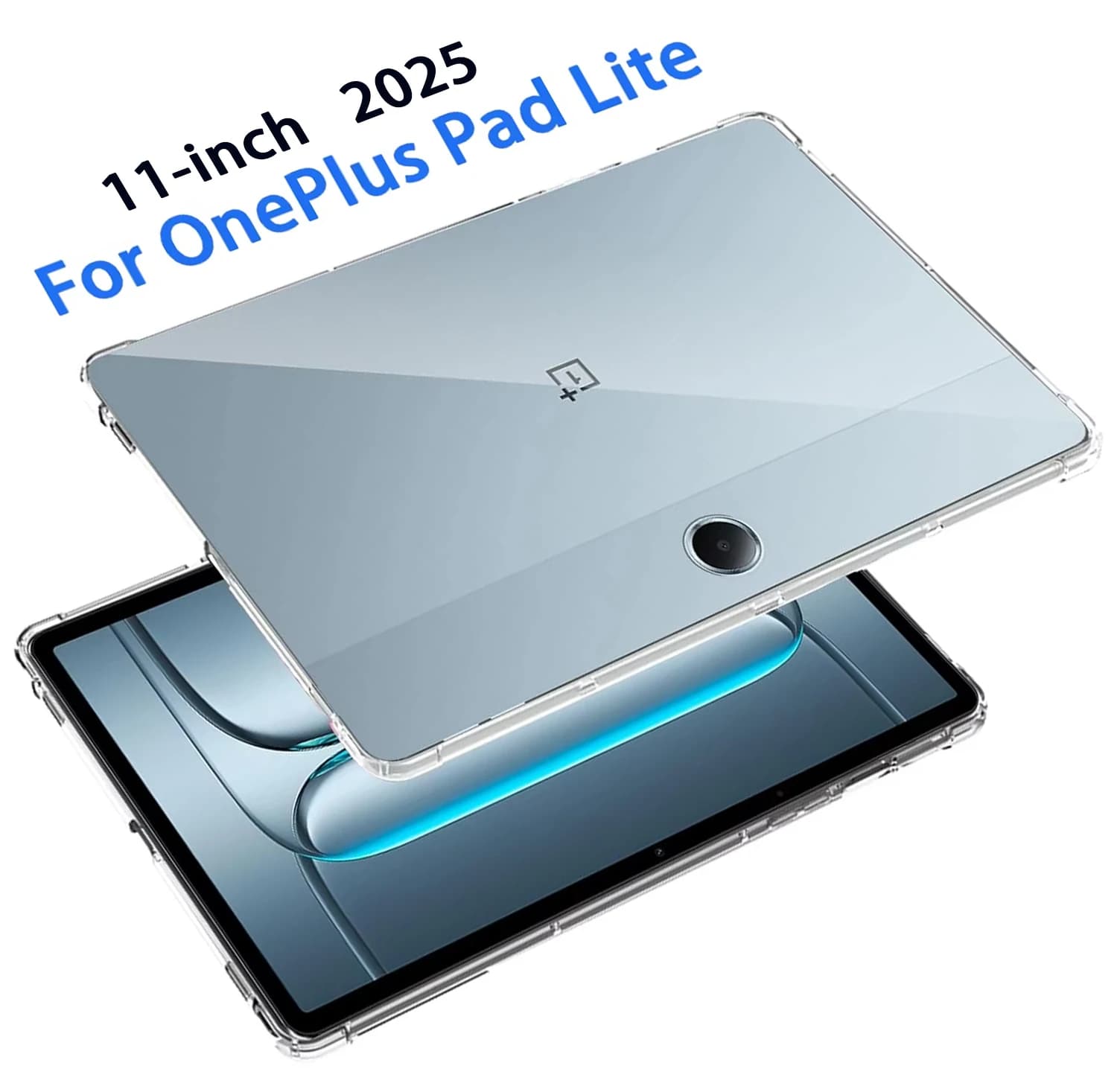 For OnePlus Pad Lite (11.0") 2025 Case Transparent Soft TPU Silicone Tablet Cover with Reinforced Corners Clear Protection Shell