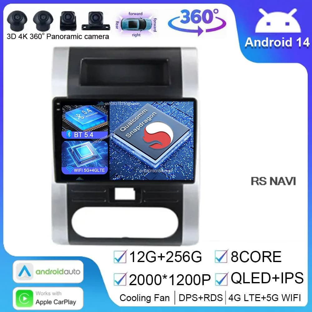Autoradio Android 14 Per Nissan X-Trail X-Trail X Trail 2 T31 2007 2008 2009- 2014 2015 Wireless Carplay Auto 5G WIFI Qualcomm