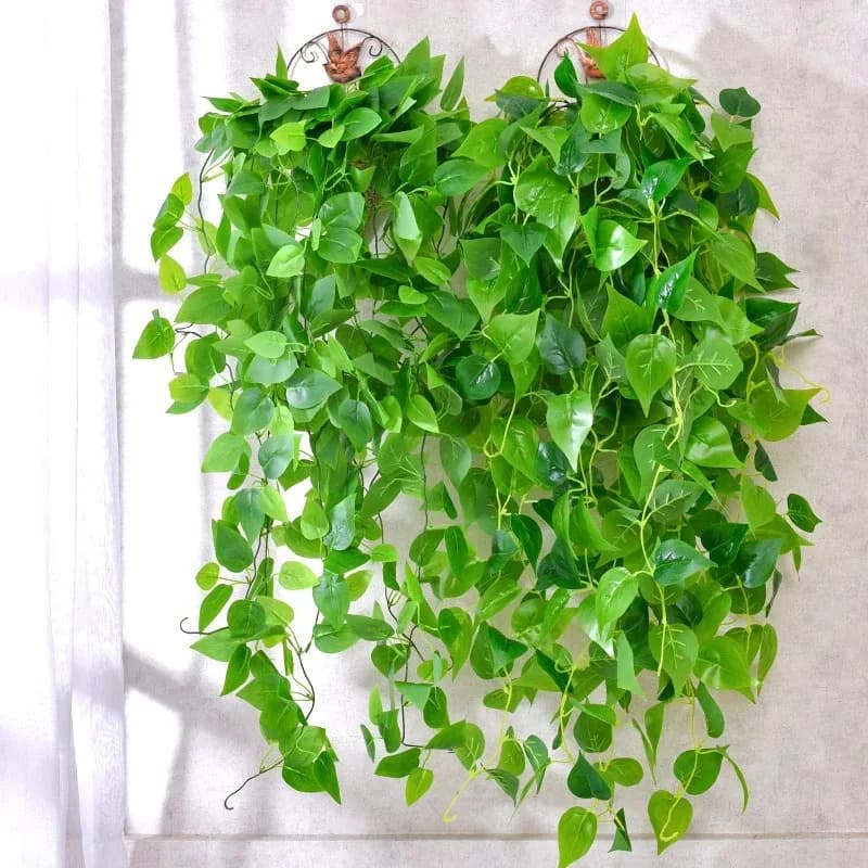 5 forchette piante di viti artificiali rampicante di plastica per esterni edera verde piante sospese a parete ramo per la decorazione di nozze del giardino di casa