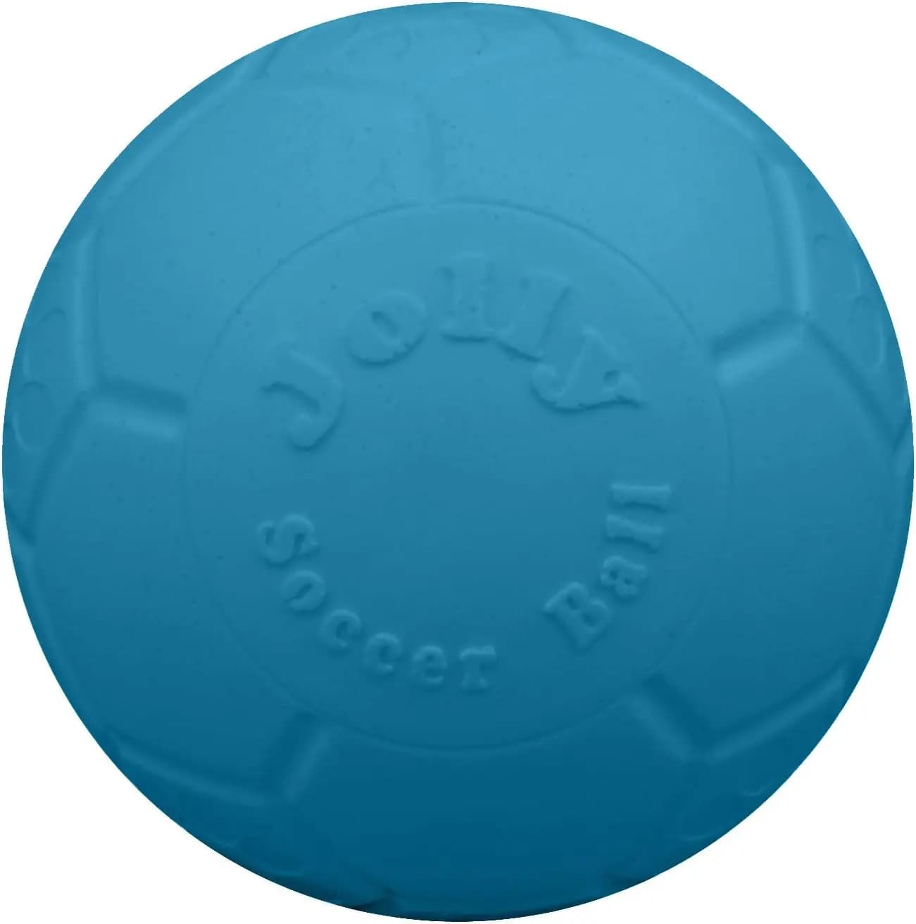 Large ocean blue soccer ball dog toy for floating and bouncing, 8 inch diameter