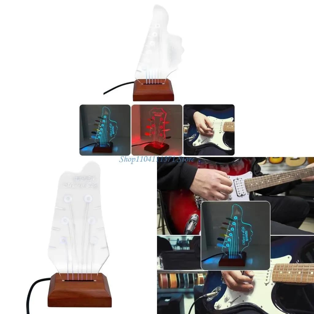 P9FC Light Up Guitar Pick Rack Rack Acrilic Guitar Pick Stand 7 Color Guitar Pick Display