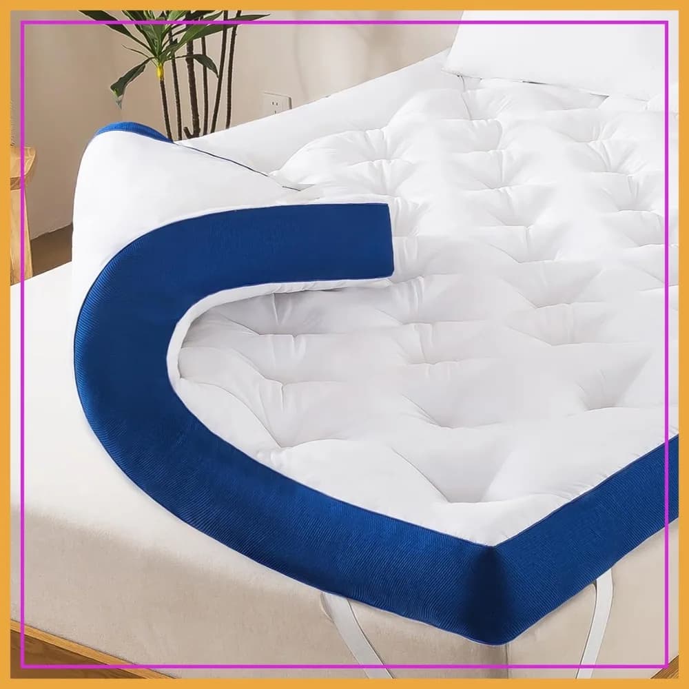 Topper Materasso in Memory Foam da 5 Pollici Queen per il Mal di Schiena, Imbottitura Morbida e Traspirante, Supporto Imbottito