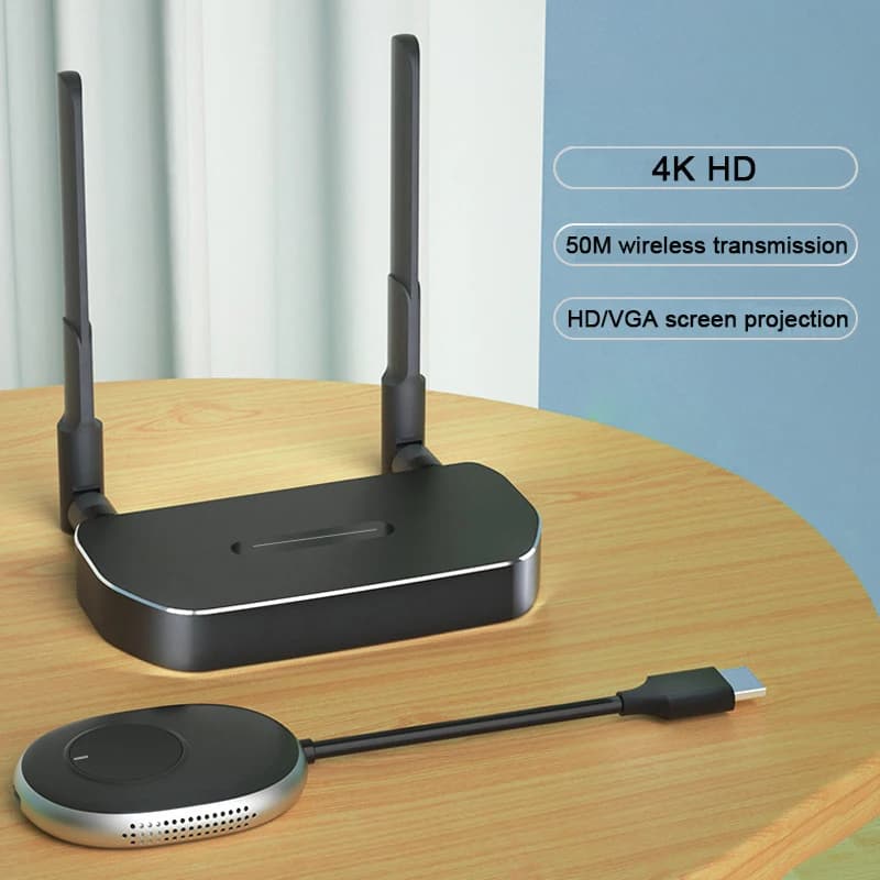 50M Multi Wireless Transmitter Receiver to a compatible HDMI Wireless Switch Extender Screen Video Share Projector from PC to TV
