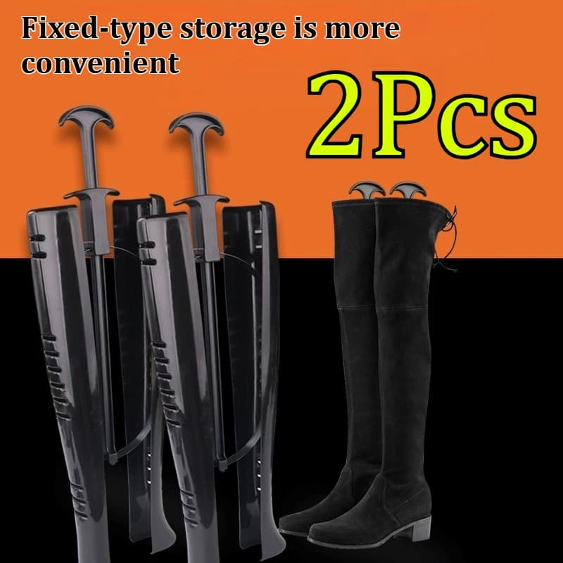 2Pcs Black Practical Rack Support Supporter Long Boots Shaper Stretcher Creative Home Boots Stand Holder Storage Hanger