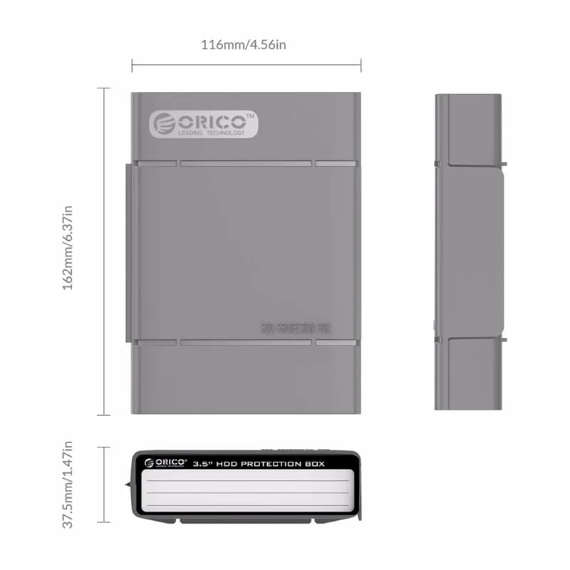 ORICO Case esterno per HDD IDE SATA da 3,5 pollici, custodia per disco rigido, box di archiviazione per HDD, custodie per HDD da 3,5 pollici, multicolore