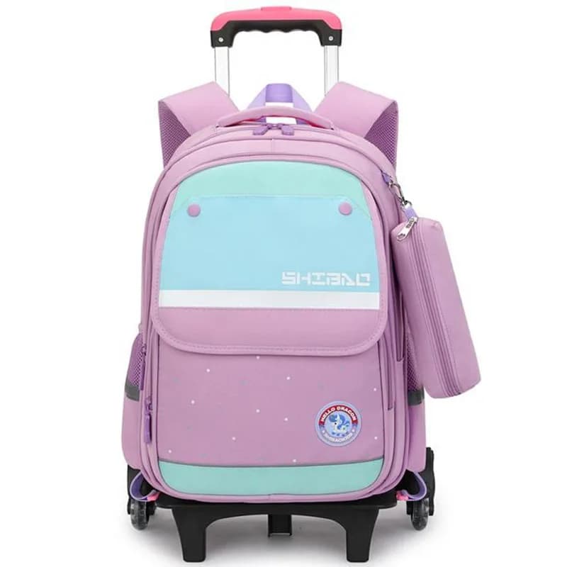 Nuovo zaino con ruote Borse per scuola media elementare per ragazzi Zaino a rulli Bambini Mochila Escolar con 2/6 ruote Plecak Damski
