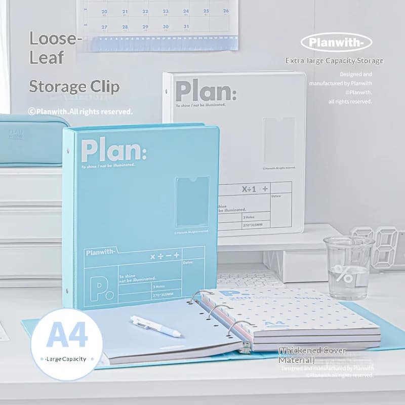 Planwith Loose Leaf Binder A4 Size High Aesthetic Document File Organizer For Certificate Invoice Archive Storage Office Use