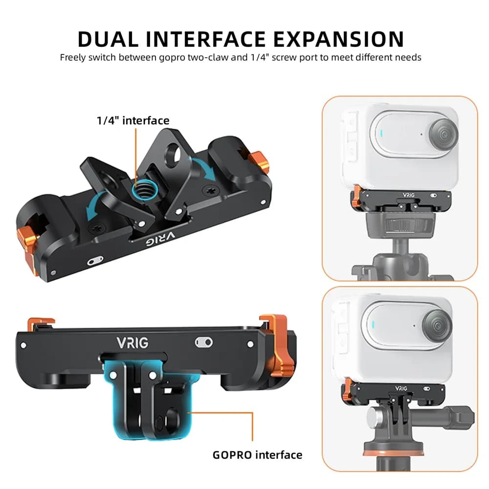 Go 3 cameras Quick release magnetic adapter for camera with rechargeable base mounting Insta360 Go 3/GO 3S with 1/4 interface and Gopro