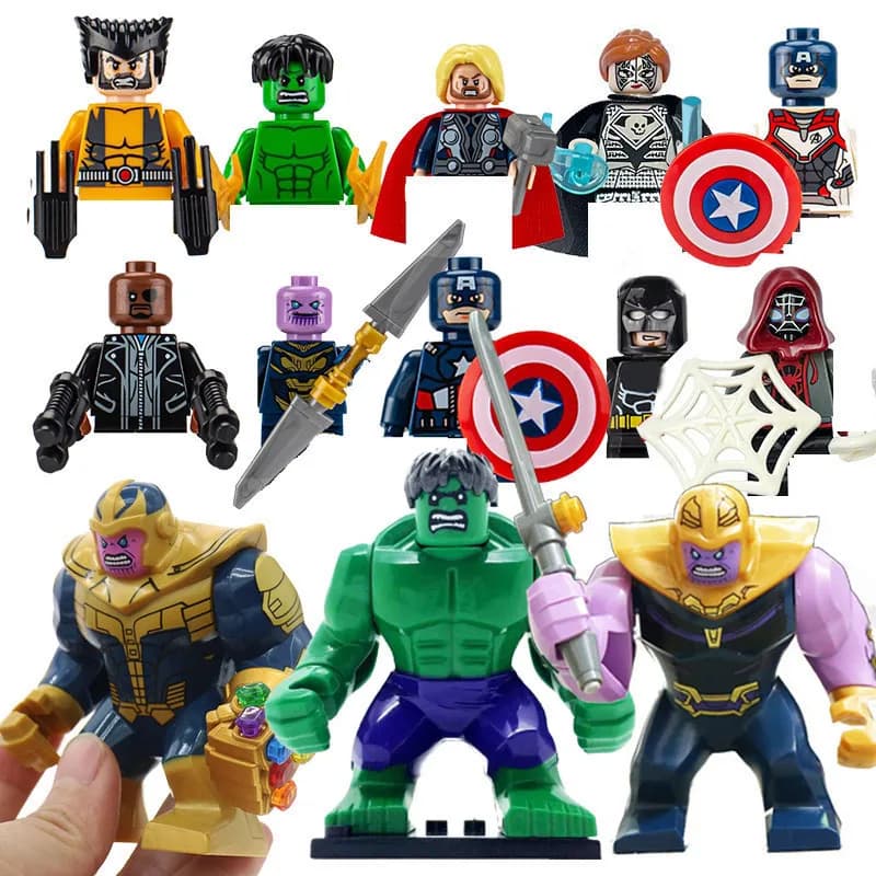 10PC Sanime Figura Moc Mini Block Doll Marvel Supereroe Annihilation Hulk Puzzle fai da te Blocco di montaggio Giocattolo, Regalo per bambini