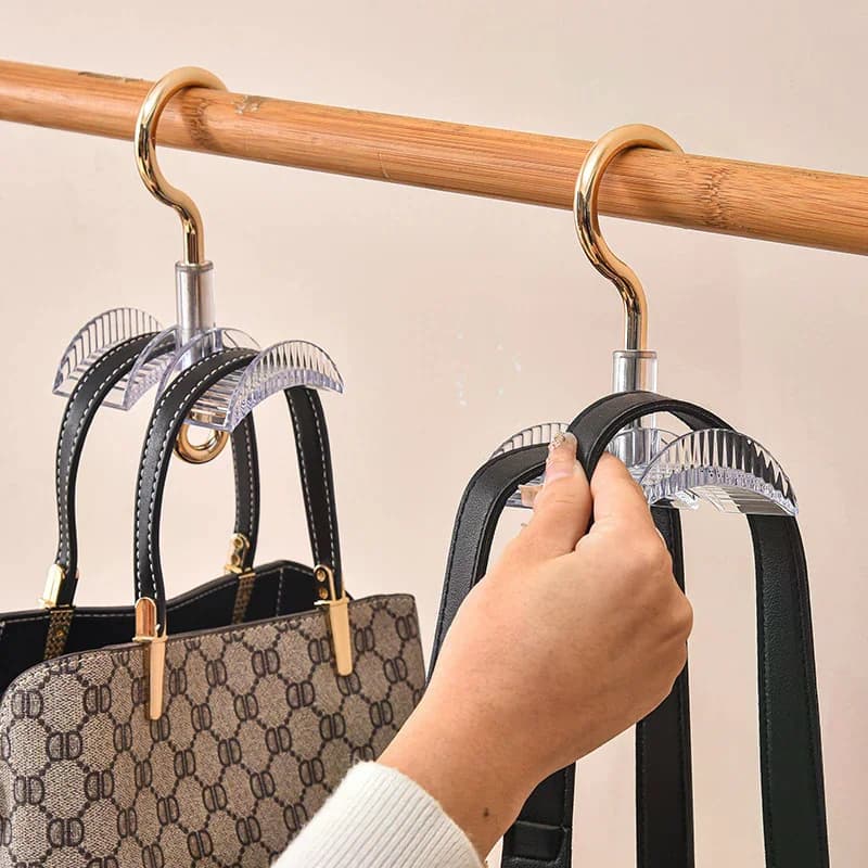 360 ° Gancio per borsa rotante Borsa multifunzionale Sciarpe Appendiabiti per guardaroba Nessuna perforazione richiesta Appendiabiti per la casa