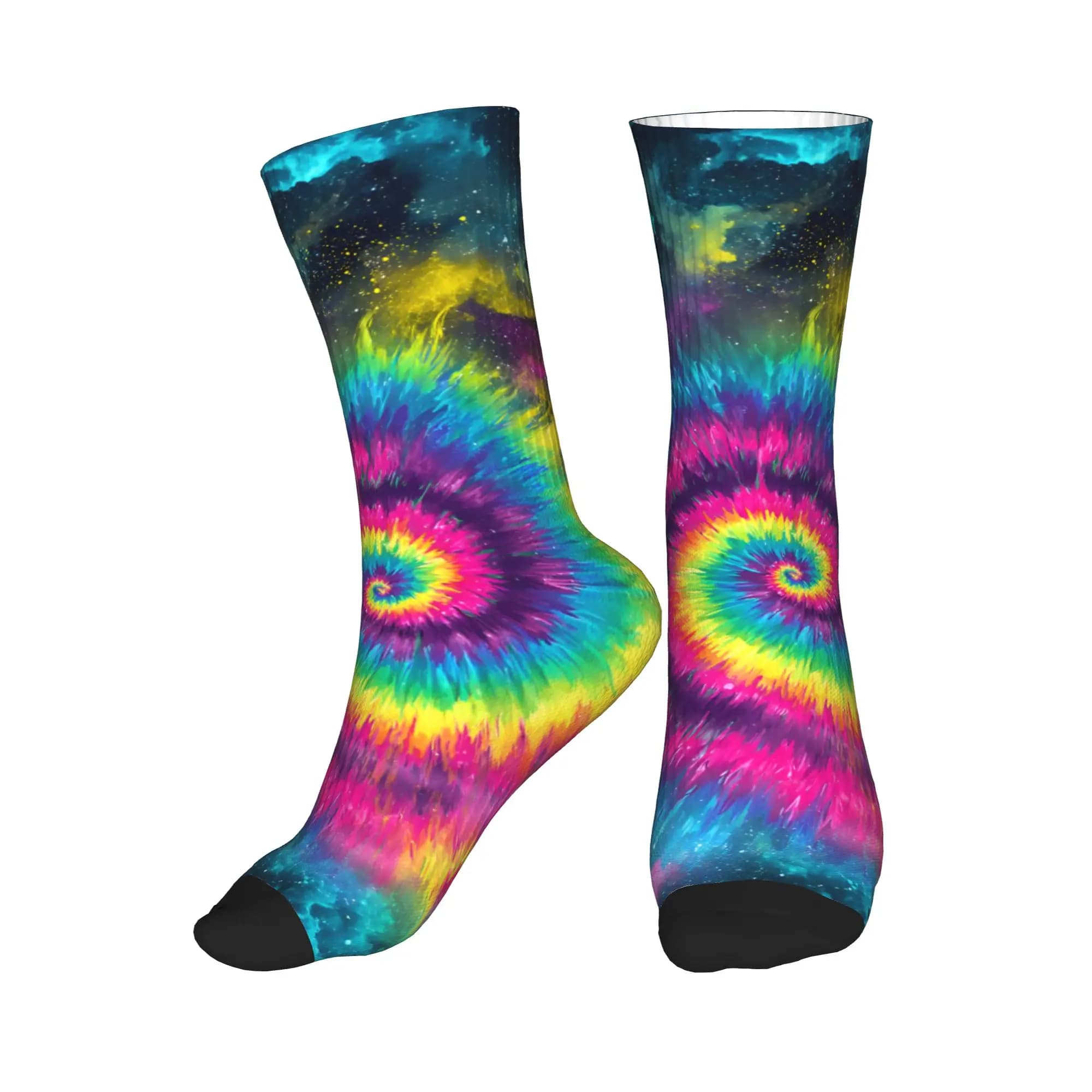 Calzini Artistici Colorati con Stampa Tie-Dye Arcobaleno per Uomo e Donna, Elasticizzati per Estate, Autunno e Inverno