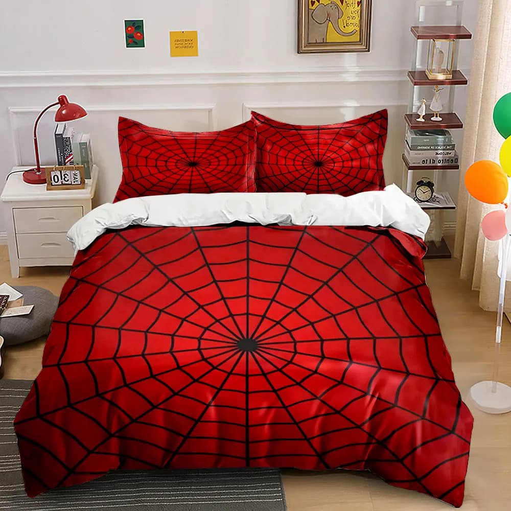 Set decorativo in stile ragnatela, morbido e confortevole, set copripiumino incluso 1 copripiumino e 2 federe, regalo