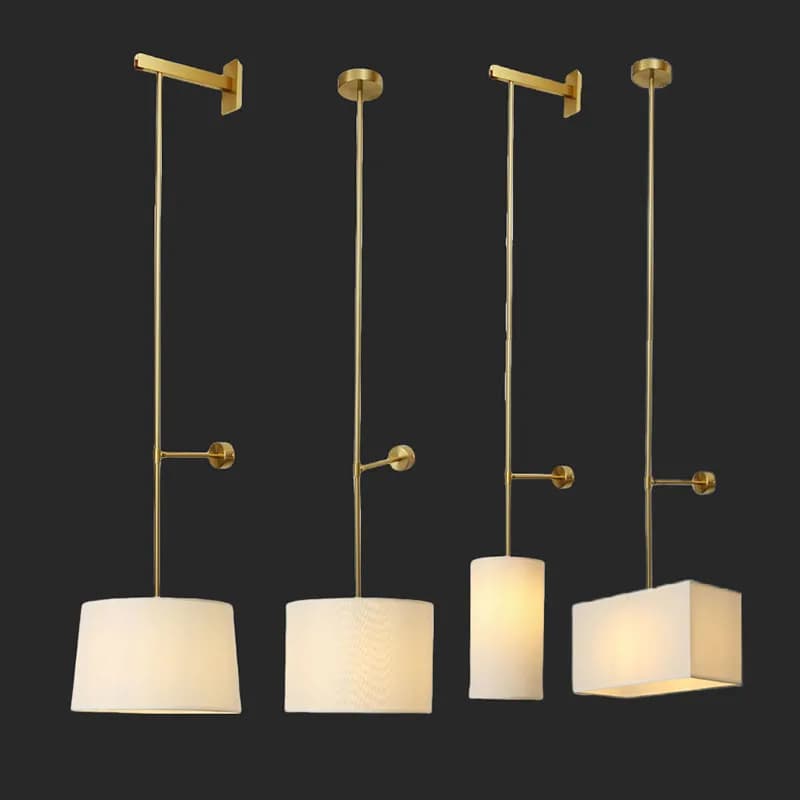 Nordic light luxury creative long pole cloth cover wall lamp background wall villa hotel clubhouse room corridor aisle bedside