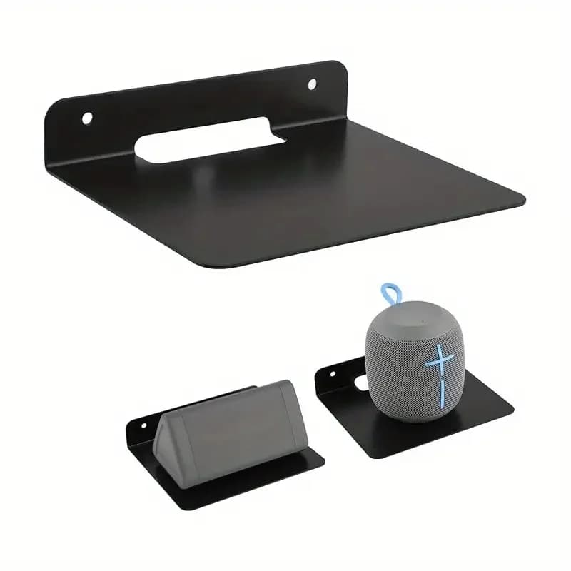 Staffa galleggiante montata a parete, ripiano per altoparlanti in metallo per posizionare altoparlanti, piccoli altoparlanti, router, staffa da parete per altoparlante semplice
