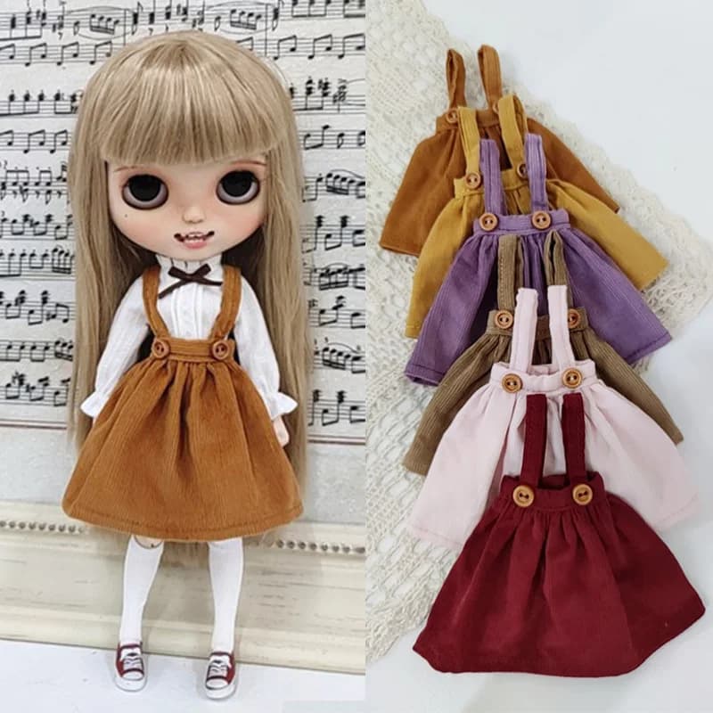 Nuovo Blyth Camicia di pizzo Ragazza Gonna Abito da principessa Abito con cinturino in velluto a coste Multi colore per Licca Ymy Azones Ob24 Ob27 Az Doll Gift