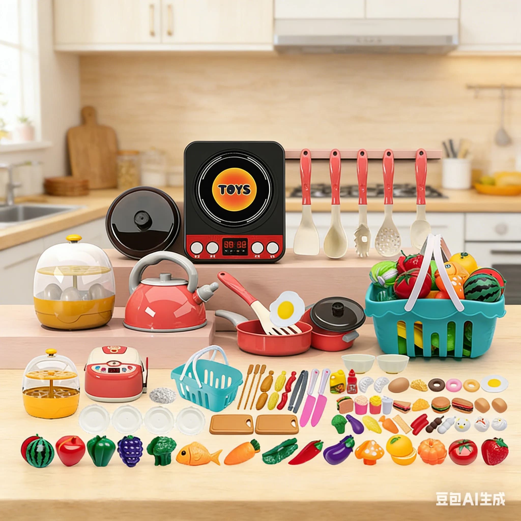Children's Pretend Play Kitchen Toy Set, Educational Early Learning for Babies, Realistic Kitchen Utensils, Fun Interaction for Boys and Girls, Simulated Cooking Scenes, Educational Enlightenment, Multifunctional Parent-Child Interactive Toy
