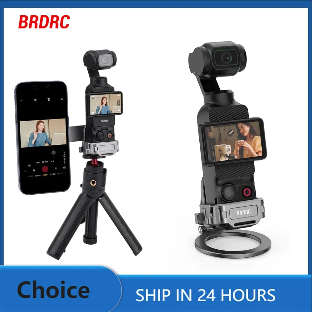 BRDRC Base per staffa di espansione magnetica per adattatore per fotocamera DJI Pocket 3 Teleprompter dal vivo Accerrory per fotografia video con slitta fredda