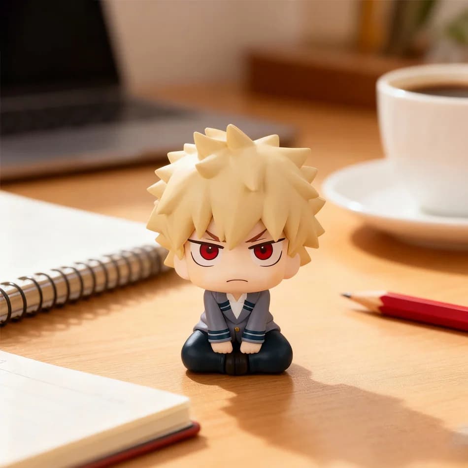 Bestseller! Figure in PVC stile Chibi Academy super carine (Izuku Midoriya / Katsuki Bakugo / Shoto Todoroki) – Giocattolo da collezione