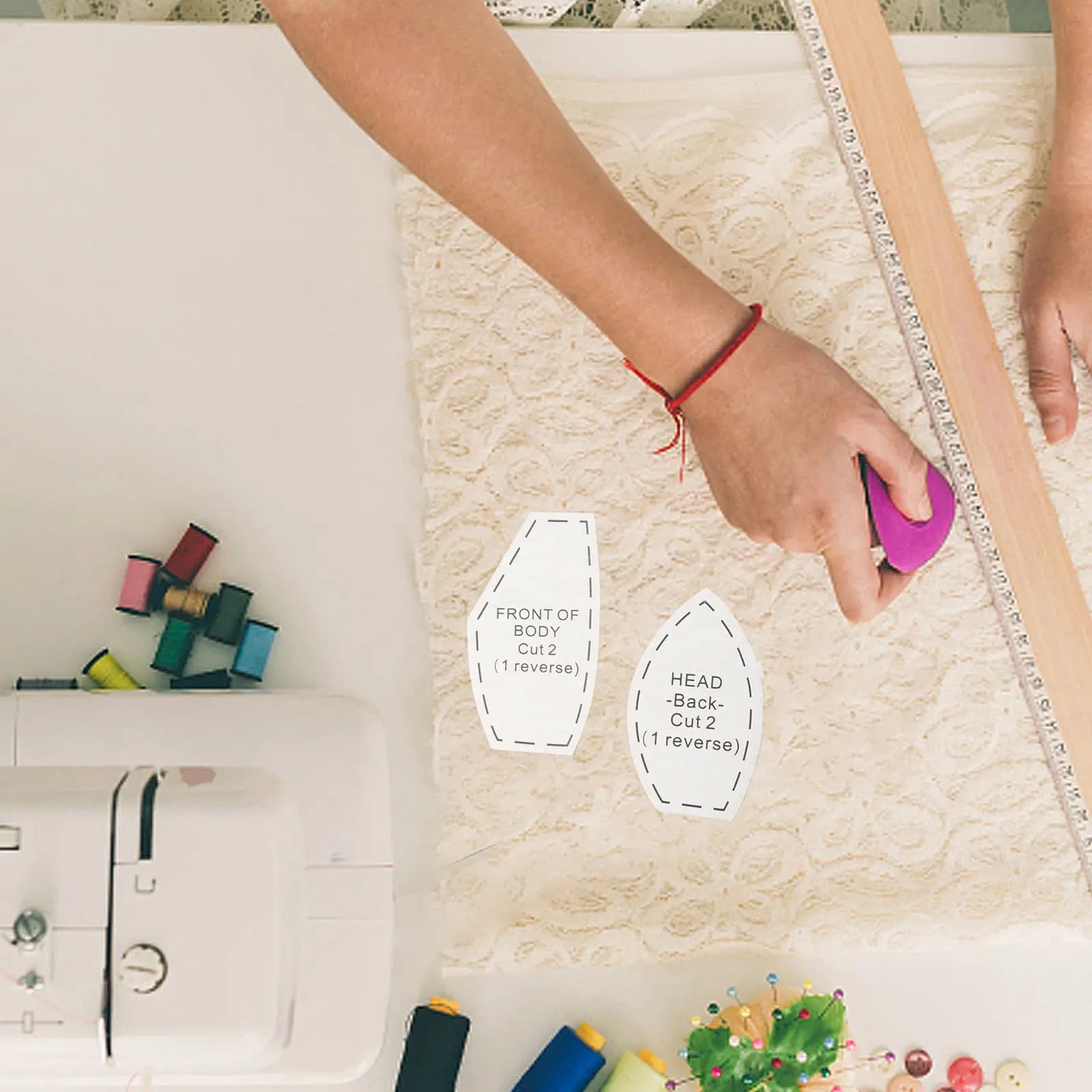 10 Pezzi Righello per Quilting a Forma di Orsetto, in Acrilico, Strumenti per Cucito e Artigianato, Modelli Semplici, Accessori per Quilting per Principianti, Animale Imbottito