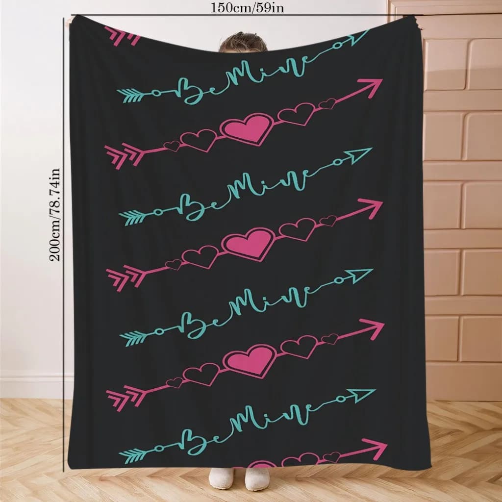 Coperta con cuore e freccia - Coperta stampata in flanella di poliestere