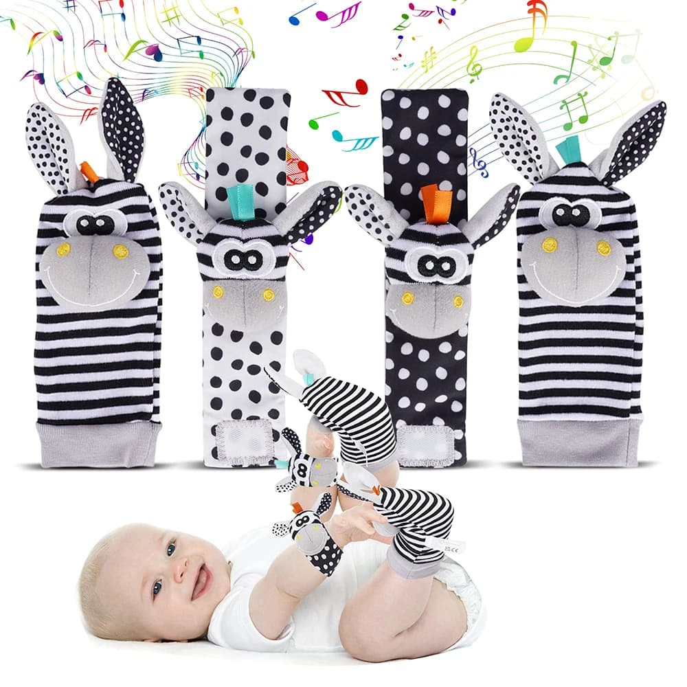 4 pcs/set Children's Children's Play Socks 0-12 Months Girl Boyfriend Educational Development Precocious For Smaller Unveils Sensory Gifts