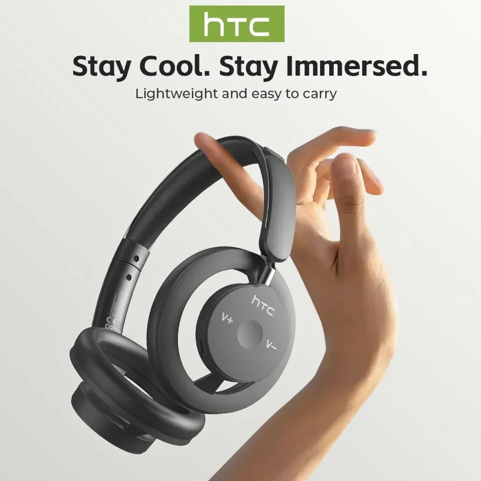 HTC HP06 OWS Cuffie auricolari aperte Bluetooth Wireless pieghevole Punchy Bass Auricolare leggero Hollow Airy AI Traduttore Auricolare