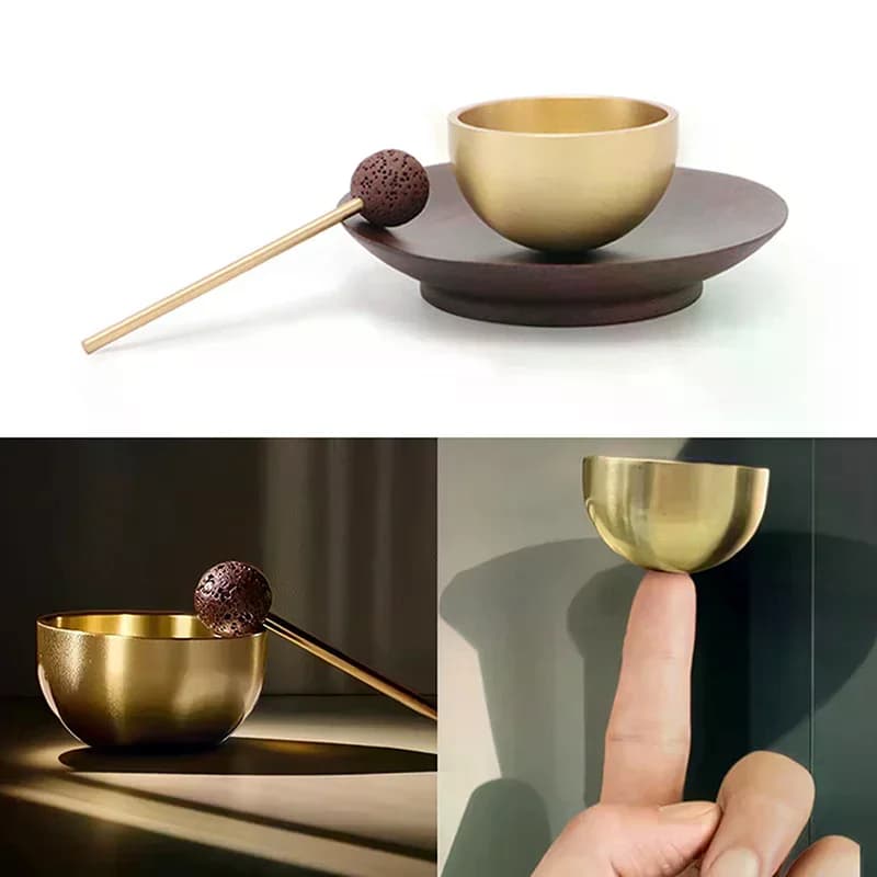 Mini Tibetan Bowl Portable Diffuser of Essential Oils Sound Bowl for Yoga Meditation, Healing, Chakra Balance, Relaxation