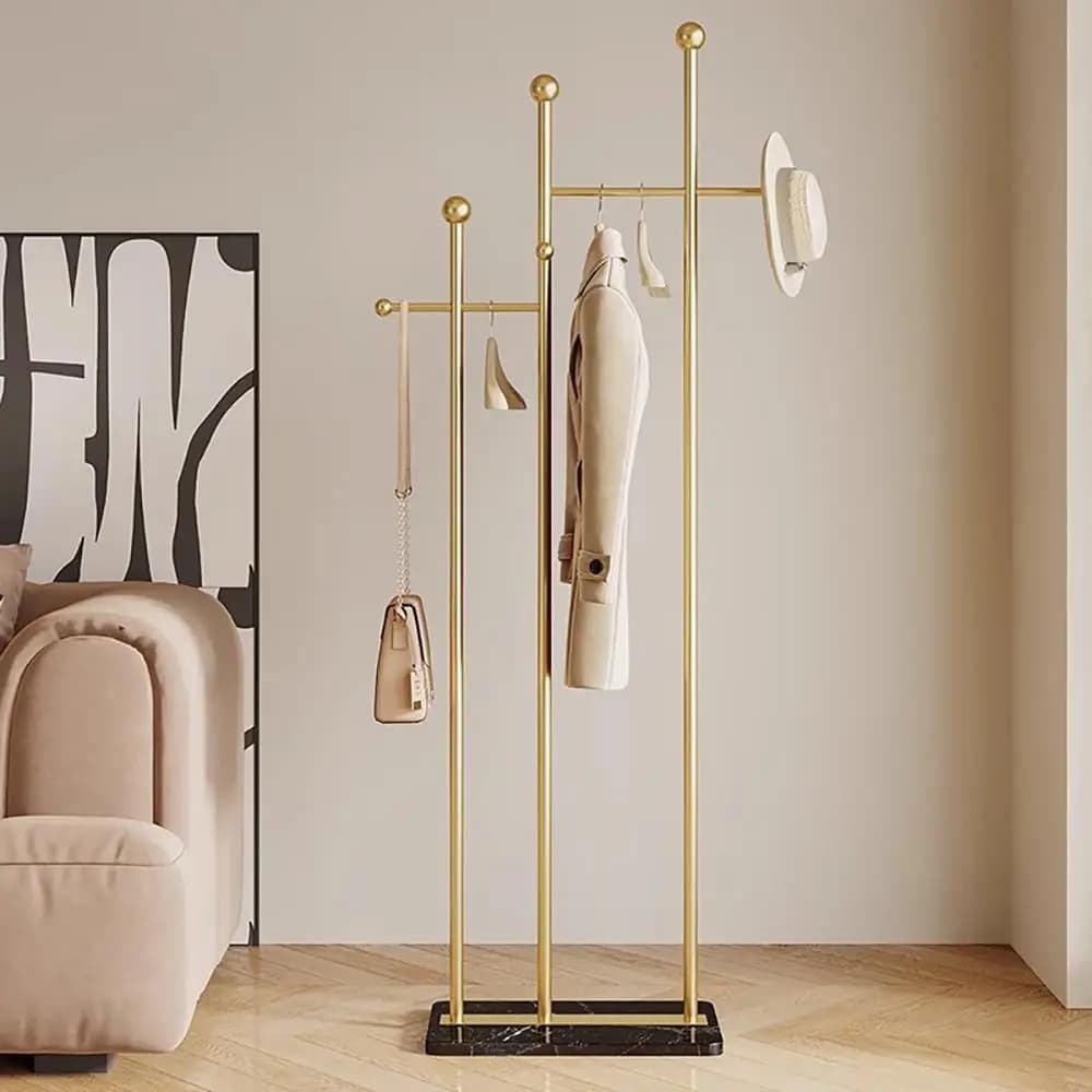 Standing hanger with marble base Resistant coat hooks Metal hanger for clothes Hats Scarves Bags, Custom