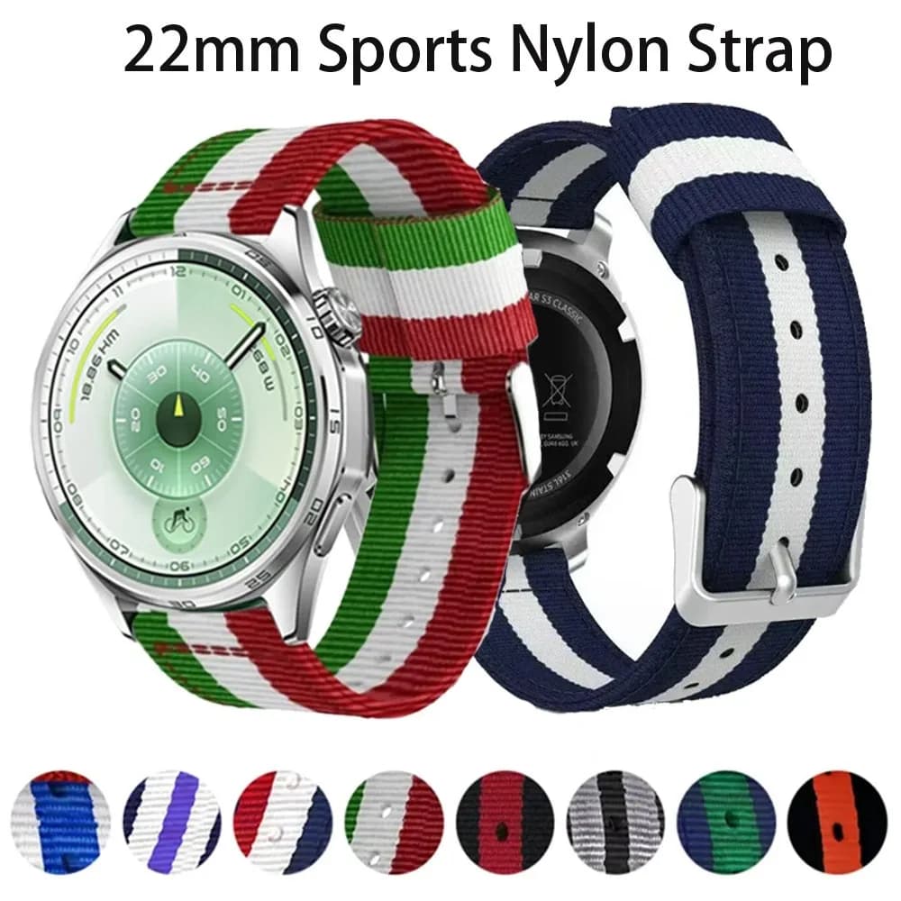 Cinturino in nylon da 22 mm per Huawei Watch 5/GT6-5-4-3 46 mm Smartwatch alla moda Comodo cinturino Huawei Watch 5 GT6-5-3 Pro 46 mm Cintura