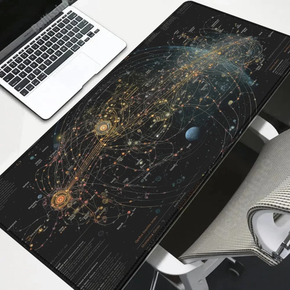 Tappetino per tastiera per mouse Planet teclado di grandi dimensioni in gomma con tappetino da gioco in tessuto superiore Copritavolo Tappetino per mouse per ufficio domestico Via latte Galaxy