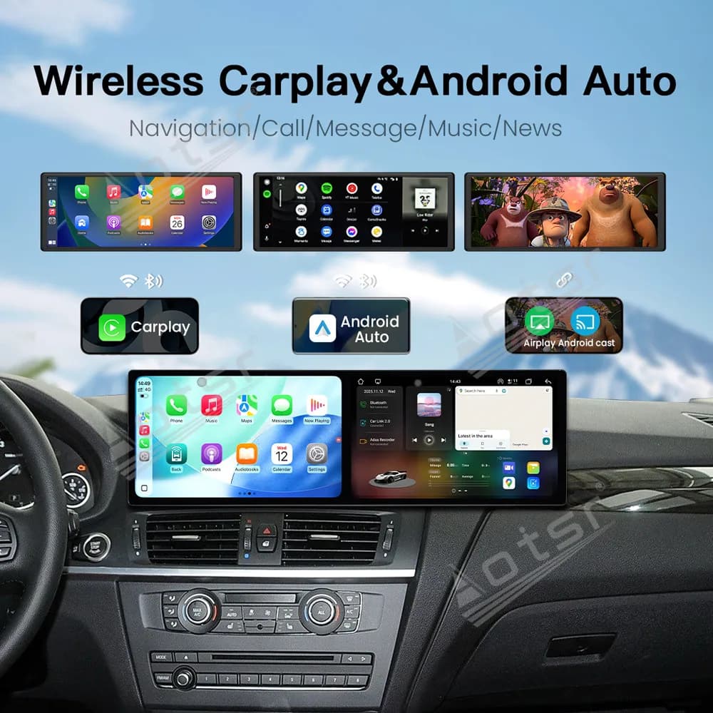 Dual 9.1’’ Android 15 Carplay For BMW X3 X4 2011-2017 CIC GPS Navigation Car Radio HD Touch Screen Auto Stereo Car Accessories
