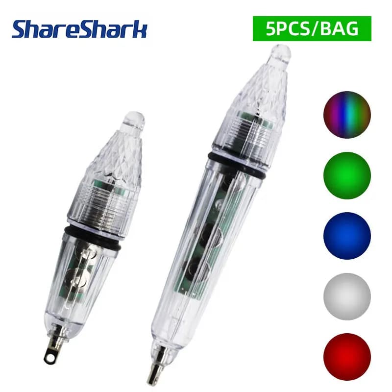 ShareShark 5 pcs/bust 12/17cm LED Underwater night fishing light for squid, light bait lamp for deep fishing